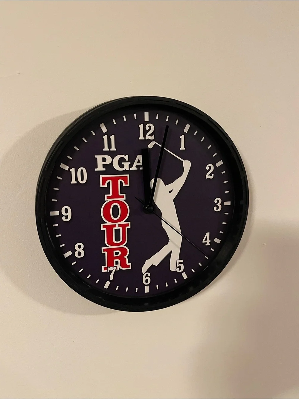 PGA TOUR Black and Blue Wall Clock